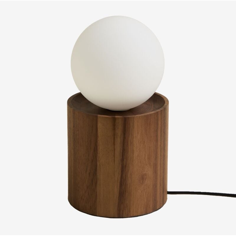 foto del prodotto lampada da tavolo con base cilindrica in legno di acacia freidy sklum