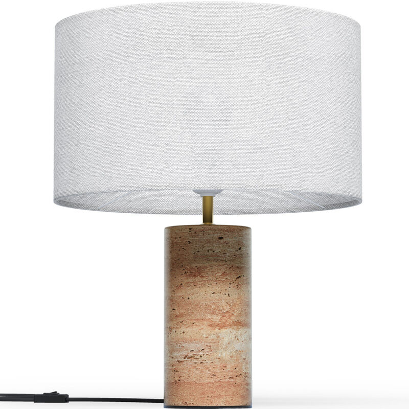 foto del prodotto lampada da tavolo con base in marmo sidney bianco