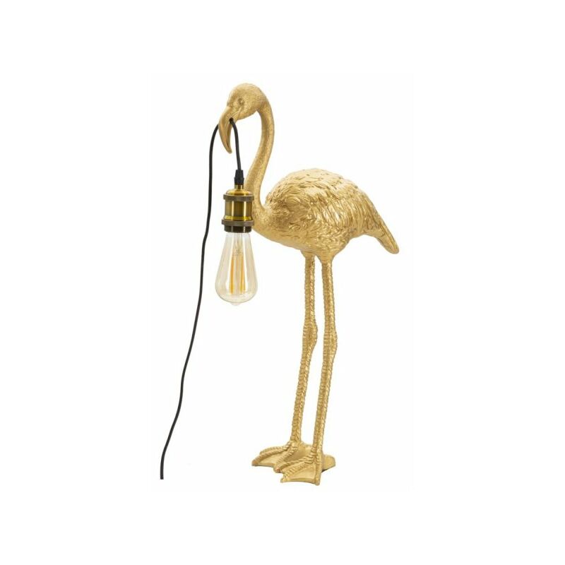 foto del prodotto lampada da tavolo con fenicottero dorato 37x19x59cm flamingo