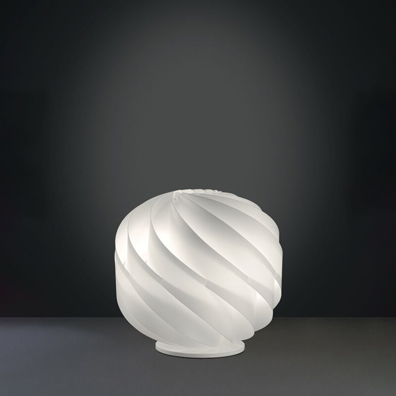 foto del prodotto lampada da tavolo con globe 1 luce in polilux bianco con base d40 made in italy