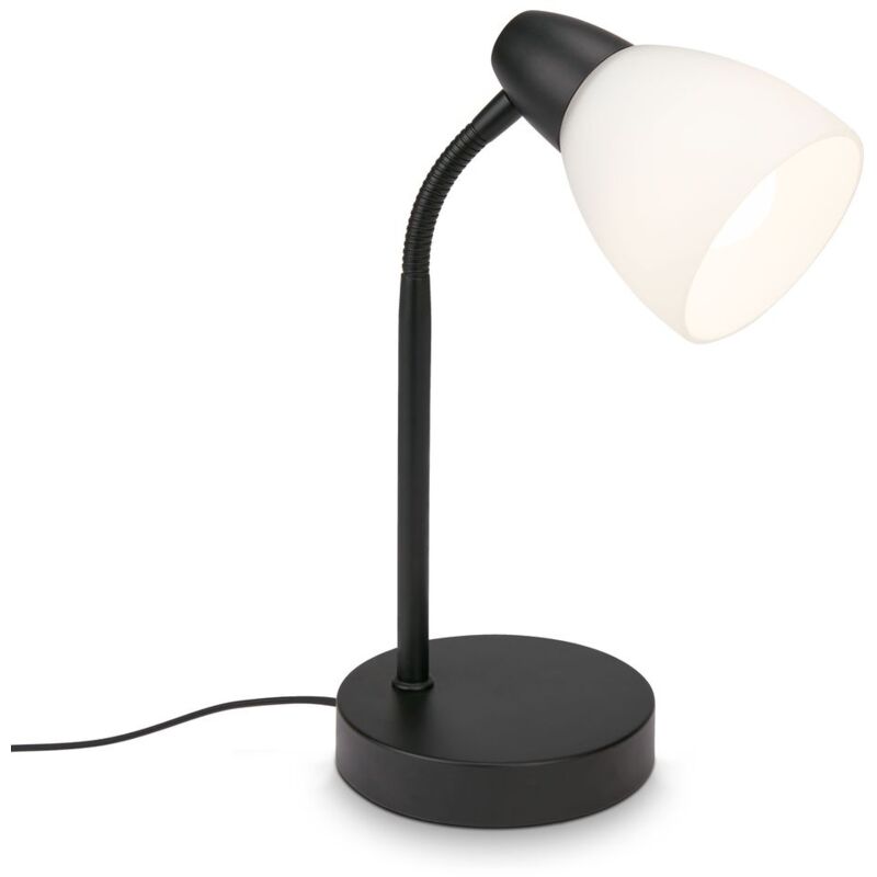 foto del prodotto lampada da tavolo con interruttore a cavo 1xe14 max. 25w bianco nero briloner