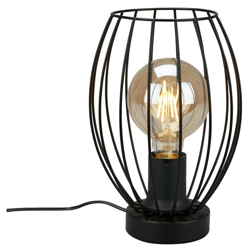 foto del prodotto lampada da tavolo con interruttore a filo 1xe27 60w nero metallo briloner
