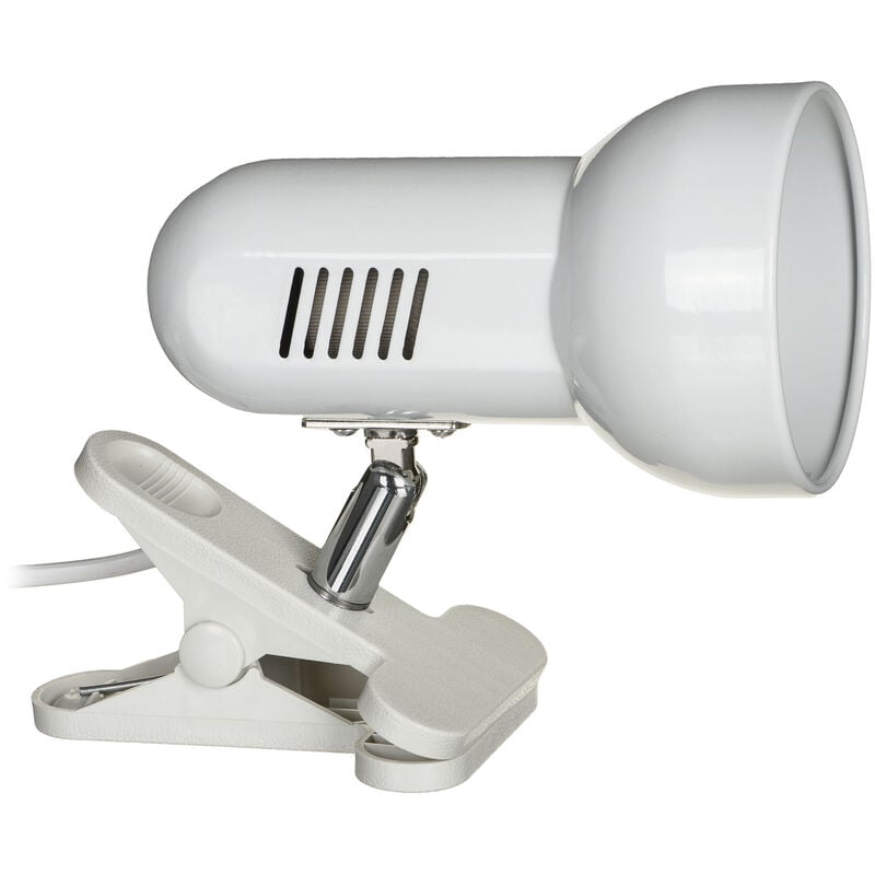 foto del prodotto lampada da tavolo con morsetto, bianco, metallo, filettatura e27 activejet