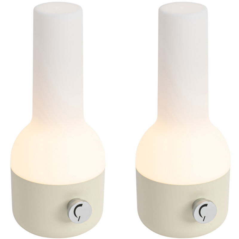 foto del prodotto lampada da tavolo con regolatore haard moderno plastico bianco oblungo non sostituibile led max. 1 x 2.5 watt qazqa