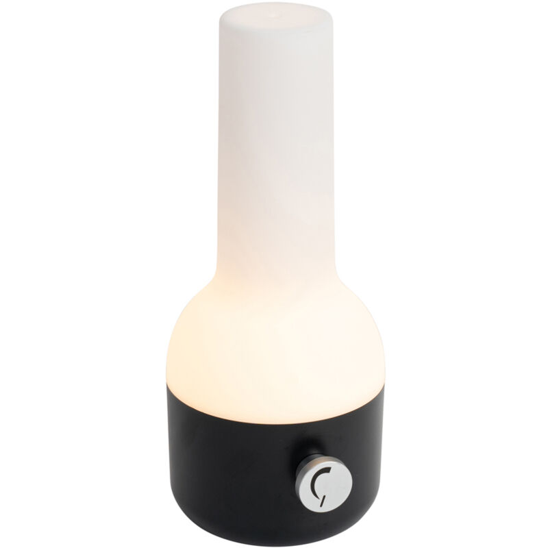 foto del prodotto lampada da tavolo con regolatore haard moderno plastico nero bianco oblungo non sostituibile led max. 1 x 2.5 watt qazqa