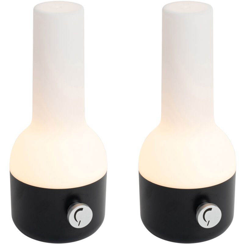 foto del prodotto lampada da tavolo con regolatore haard plastico bianco oblungo non sostituibile led max. 1 x 2.5 watt qazqa