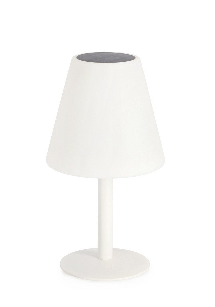 foto del prodotto lampada da tavolo con ricarica solare 20x36 cm in acciaio solar bianca