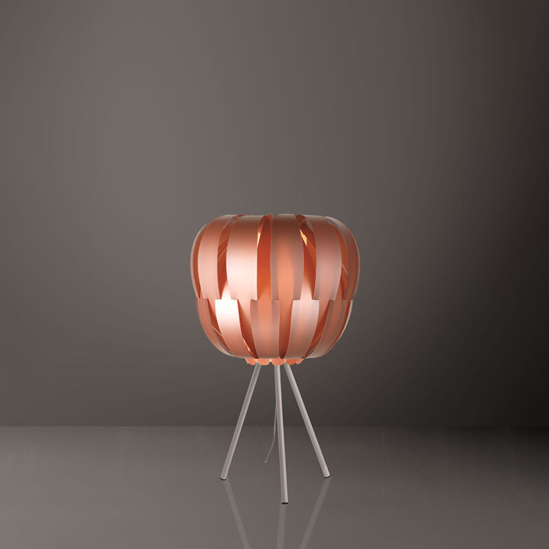 foto del prodotto lampada da tavolo con treppiede 1 luce queen in polilux rame made in italy