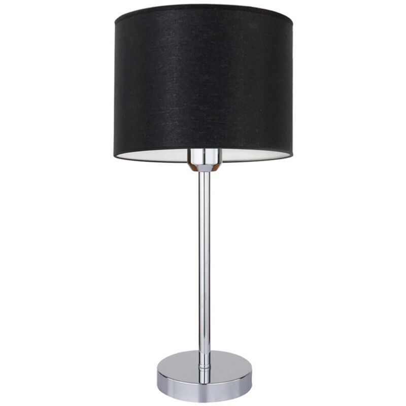 foto del prodotto lampada da tavolo cristian, metallo, tessuto, argento, nero, 25x25x45 cm