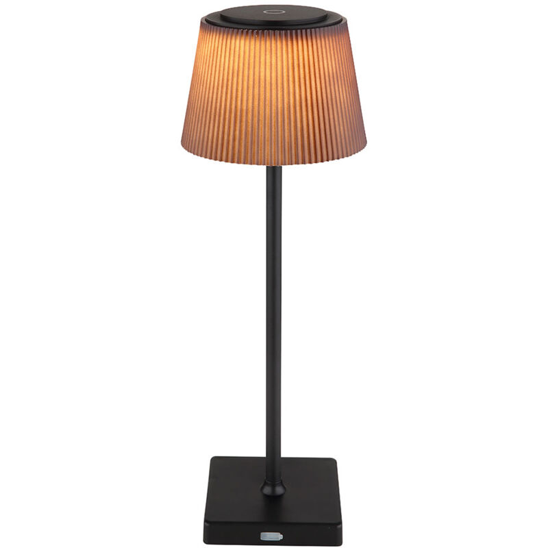 foto del prodotto lampada da tavolo da esterno bianco nero led touch dimmer batteria ricaricabile luce da giardino dimmerabile usb, bianco caldo bianco freddo, dxh