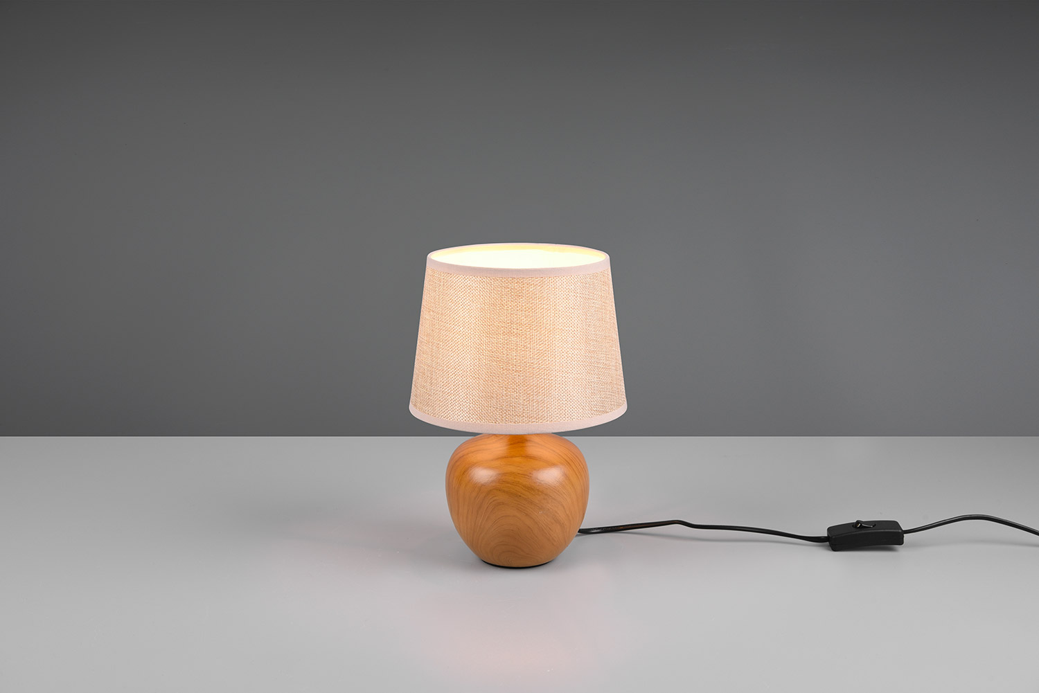 foto del prodotto lampada da tavolo da interno attacco e14 in ceramica effetto legno