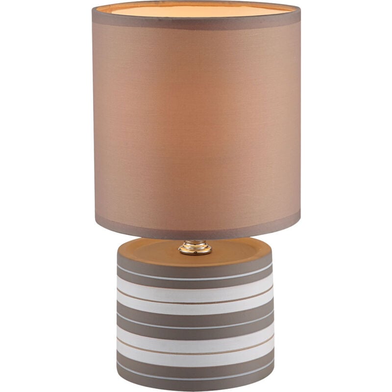 foto del prodotto lampada da tavolo da notte in terracotta per soggiorno, camera da letto, luce da lettura in tessuto bianco