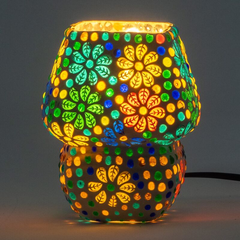 foto del prodotto lampada da tavolo decorativa in mosaico in stile etnico