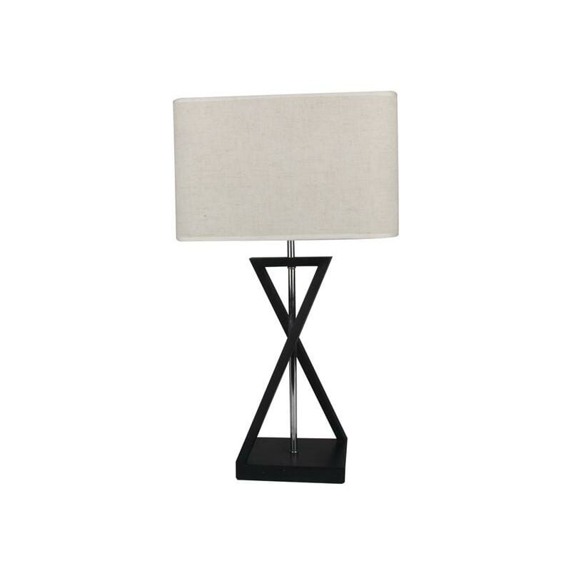 foto del prodotto lampada da tavolo di design e27 ivory shade base nera switch quadrato
