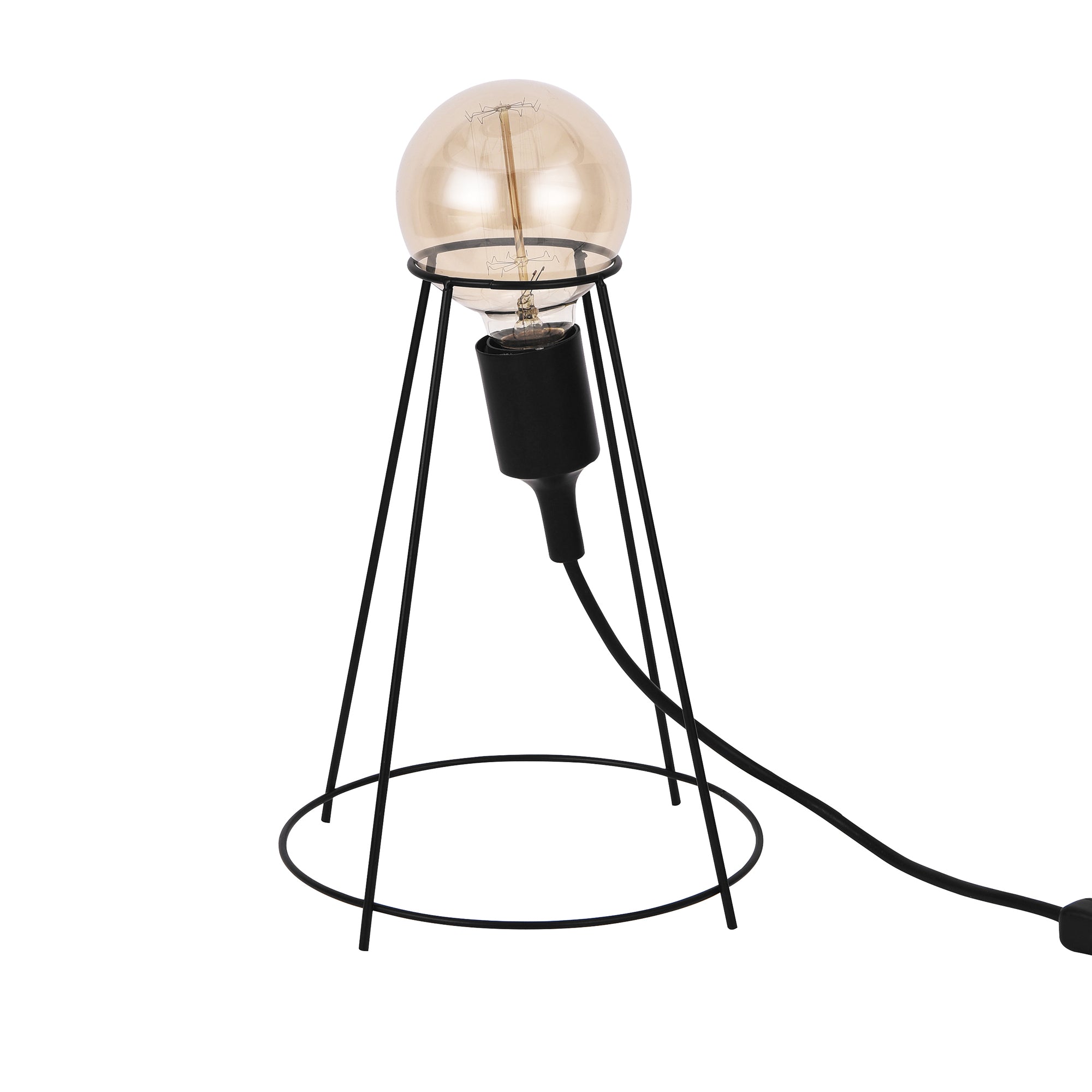 foto del prodotto lampada da tavolo di design e27 paralume 20 cm nero 03 0002500