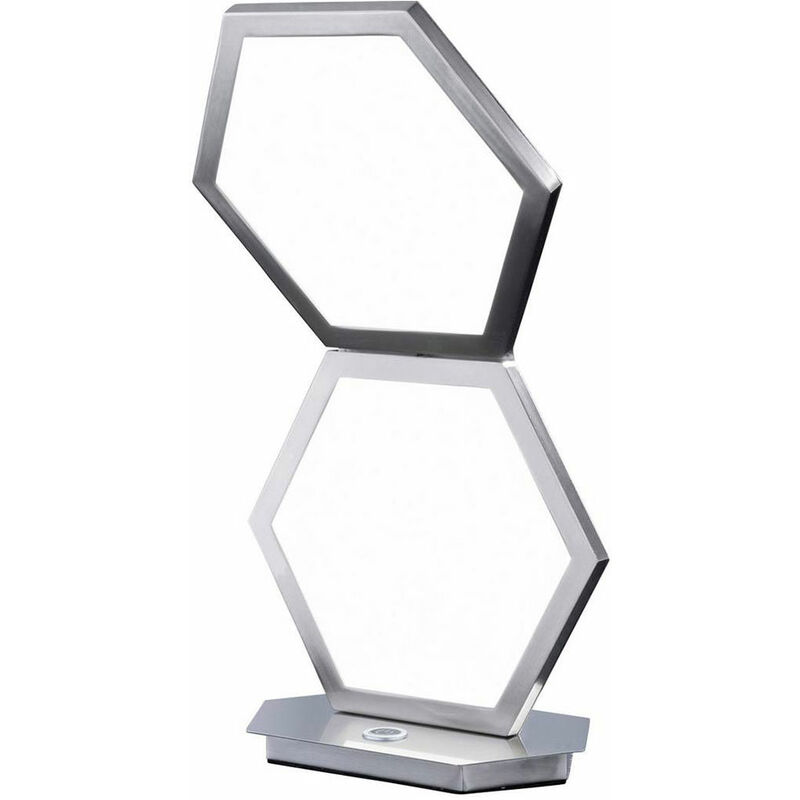 foto del prodotto lampada da tavolo di design lampada a led lampada da comodino camera da letto touch dimmer, metallo argento, 1x led 10w 900lm 3000k, lxpxa