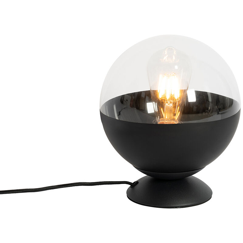 foto del prodotto lampada da tavolo eclipse retr vetro,acciaio nero sfera max. 1 x watt qazqa