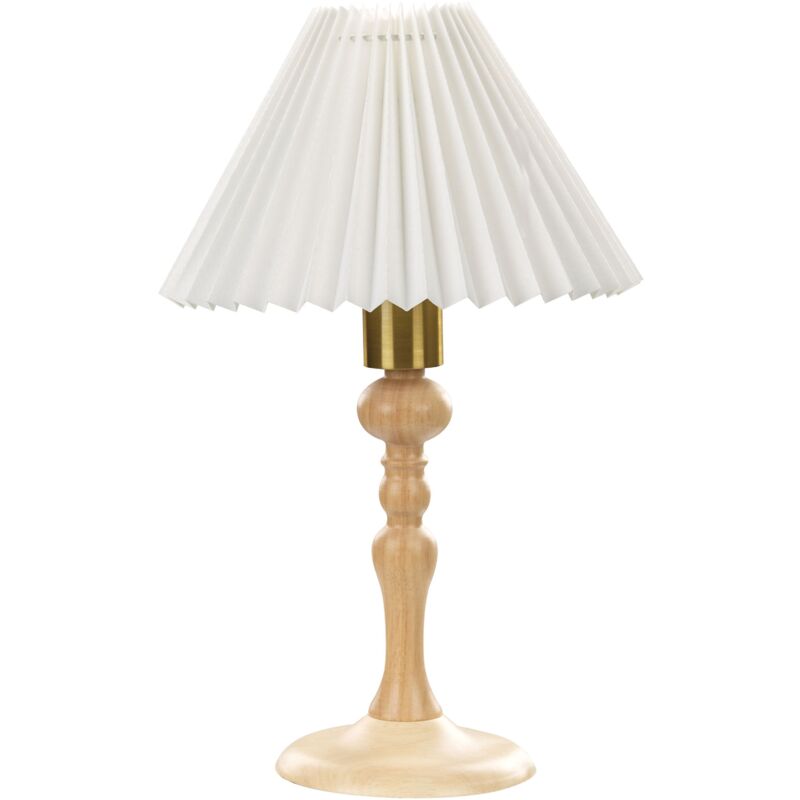 foto del prodotto lampada da tavolo elegante in legno chiaro 39 cm cuochi