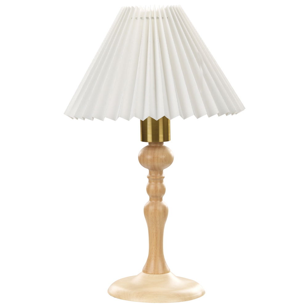 foto del prodotto lampada da tavolo elegante in legno chiaro 39 cm stile retr elegante glamour