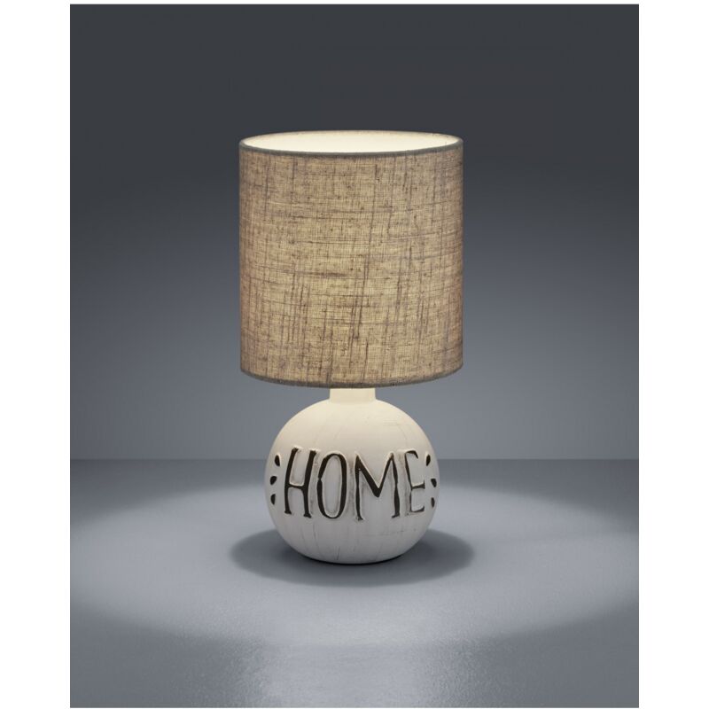 foto del prodotto lampada da tavolo esna ceramica home e paralume cappuccino 16 cm trio lighting