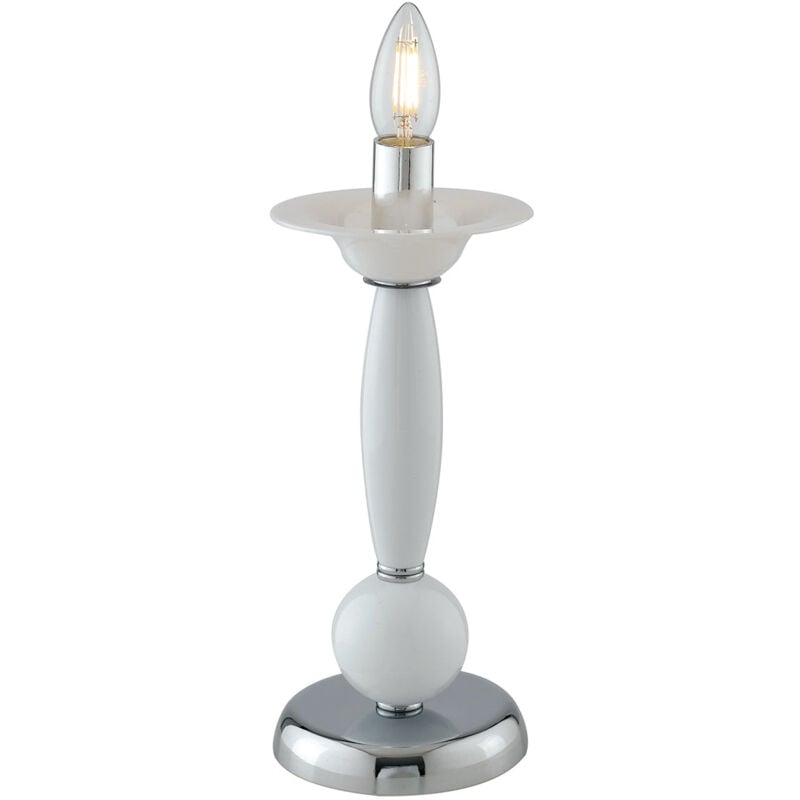 foto del prodotto lampada da tavolo estefan in acrilico bianco stile candelabro 