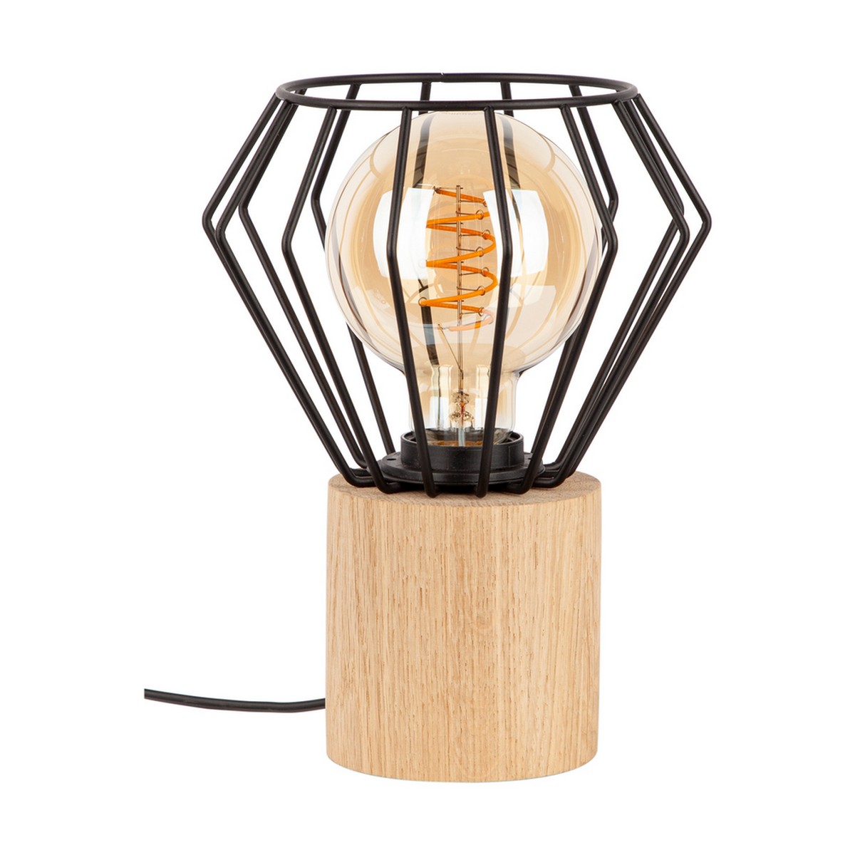 foto del prodotto lampada da tavolo eufrate, marrone, legno, 18x18x24 cm, epikasa