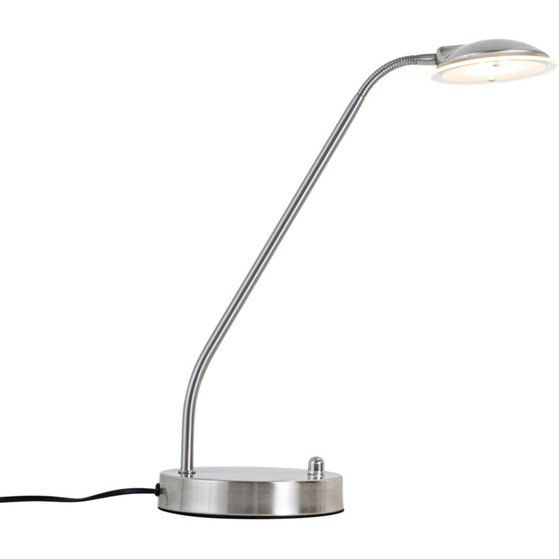 foto del prodotto lampada da tavolo eva moderno acciaio acciaio oblungo non sostituibile led max. 1 x 6 watt qazqa