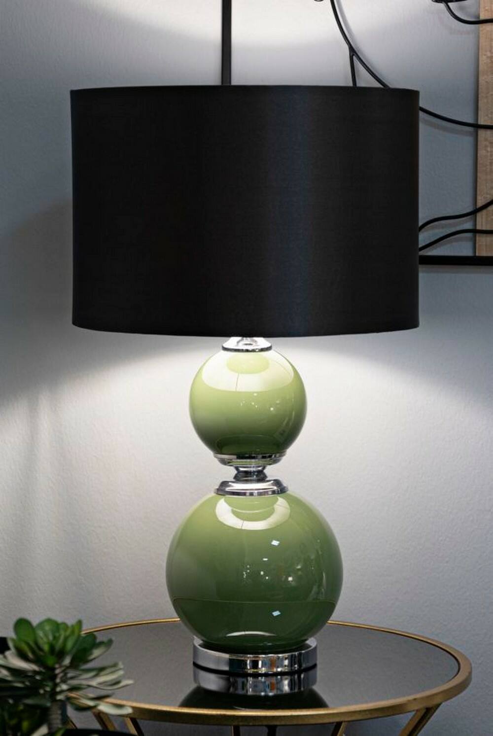 foto del prodotto lampada da tavolo falletto, luce da scrivania , luminaria da ufficio, lampada da lavoro, 38x38 h65 cm, verde e grigio