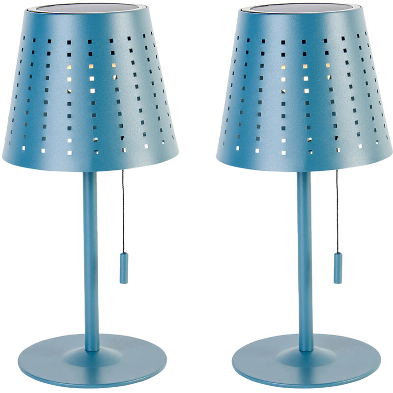 foto del prodotto lampada da tavolo ferre design acciaio,alluminio blu oblungo non sostituibile led max. 1 x 3 watt qazqa