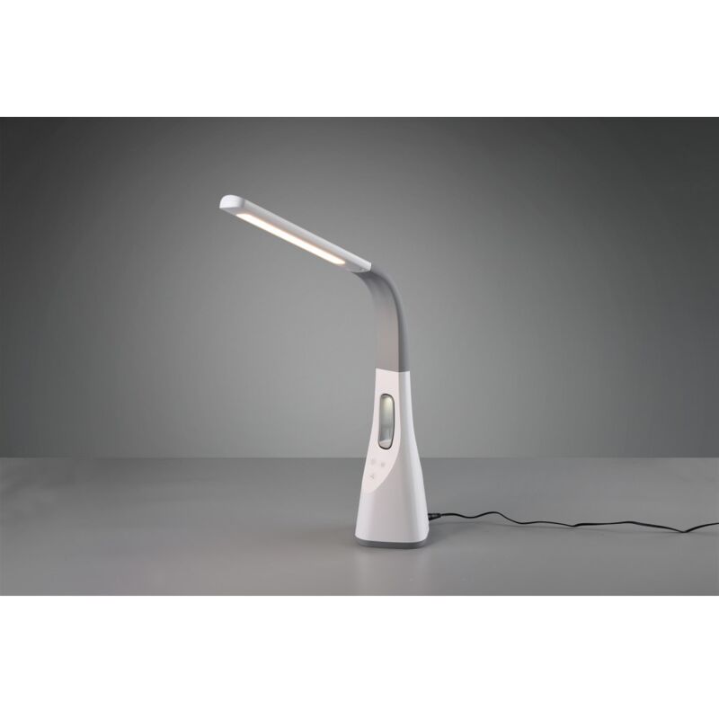 foto del prodotto lampada da tavolo flessibile vento con ventilatore bianco led touch dimmer trio lighting