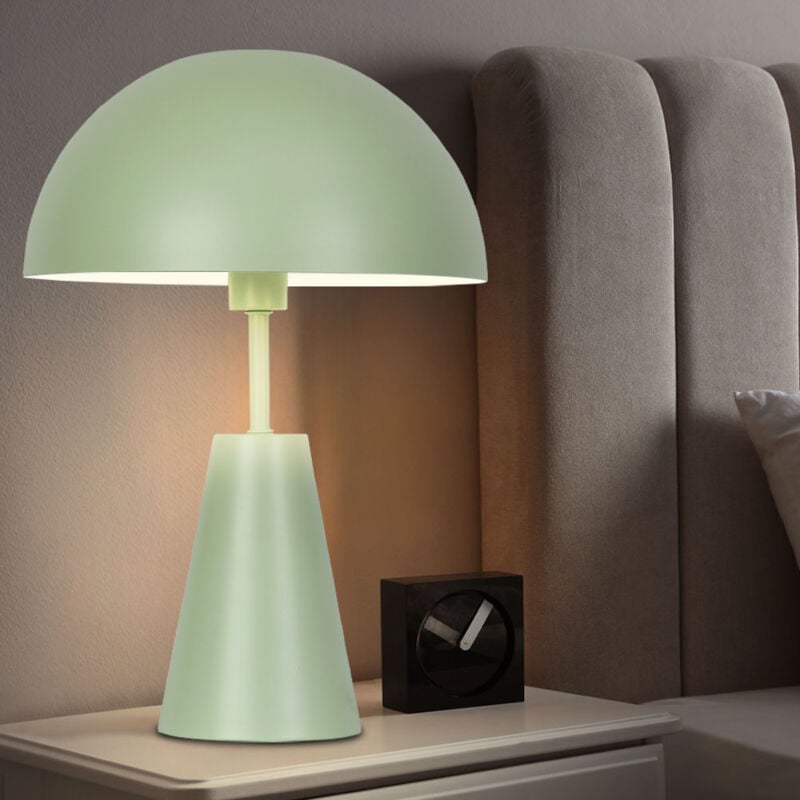 foto del prodotto lampada da tavolo fungo da comodino lampada da soggiorno lampada da tavolo e14, metallo verde, 1x e14, dxh 25 x 36 cm