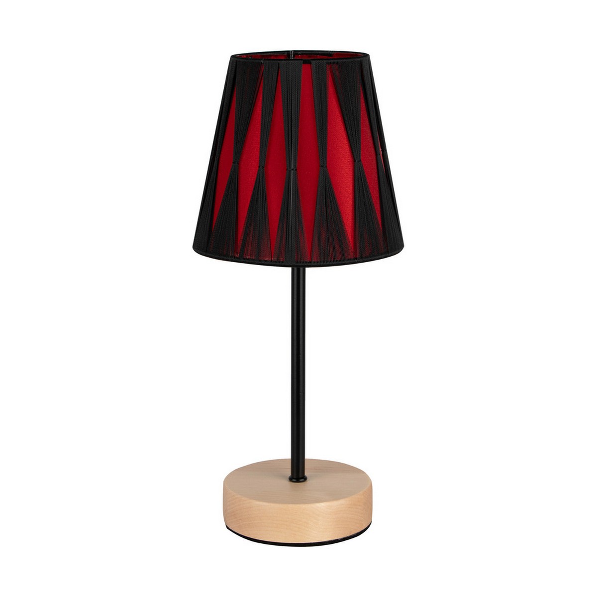foto del prodotto lampada da tavolo gallego, rosso, legno, 14x14x27 cm, epikasa