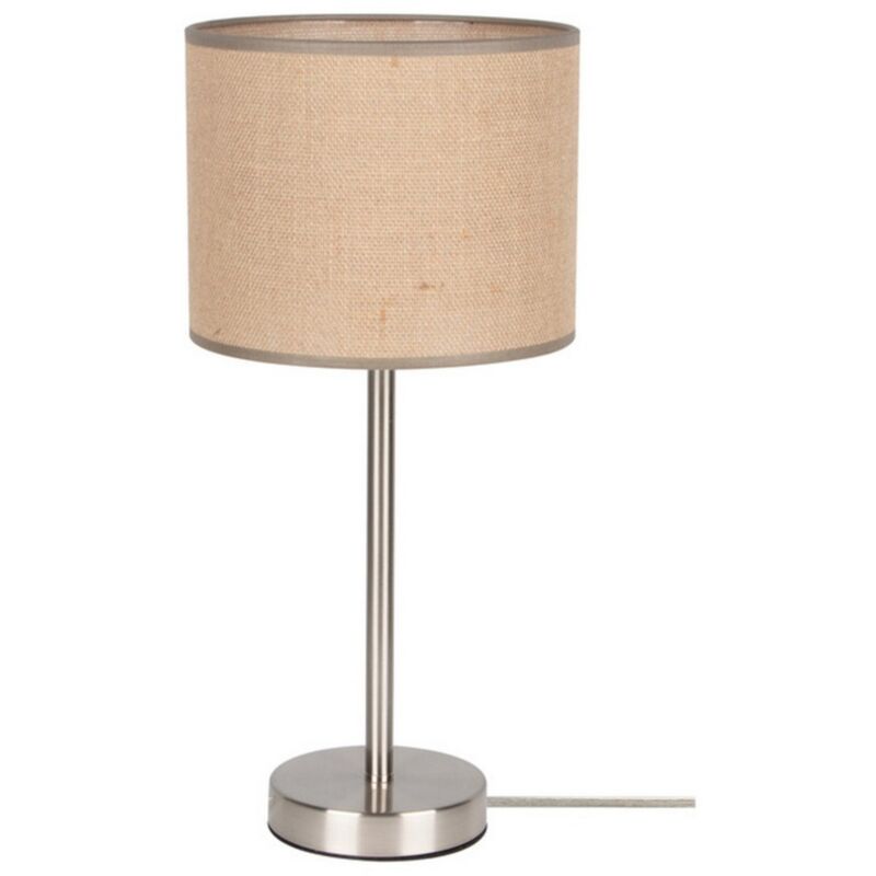 foto del prodotto lampada da tavolo gianni, metallo, tessuto, argento, beige, 20x20x45 cm
