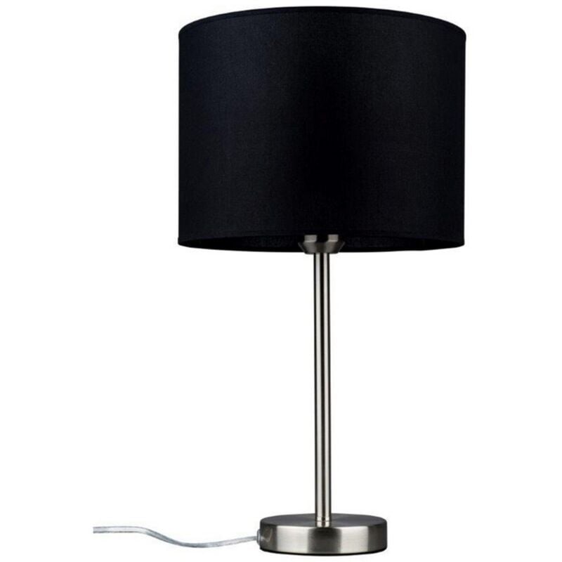 foto del prodotto lampada da tavolo gianni, metallo, tessuto, argento, nero, 25x25x48,5 cm