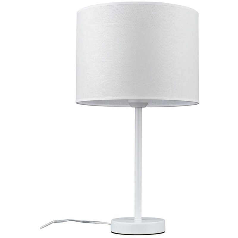foto del prodotto lampada da tavolo gianni, metallo, tessuto, bianco, 25x25x48,5 cm