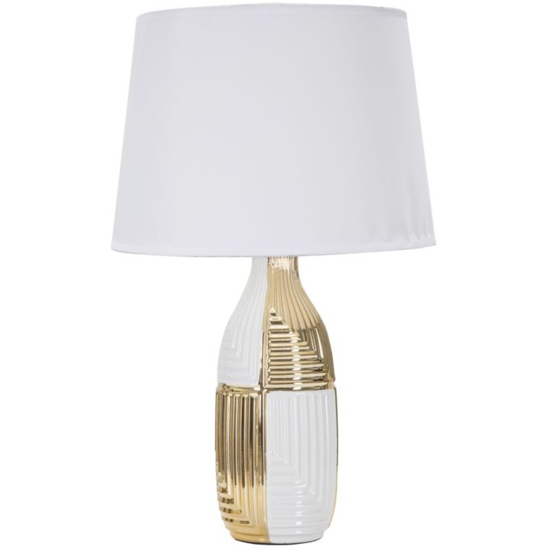 foto del prodotto lampada da tavolo glam line 33x54x33 cm in ceramica bianco oro
