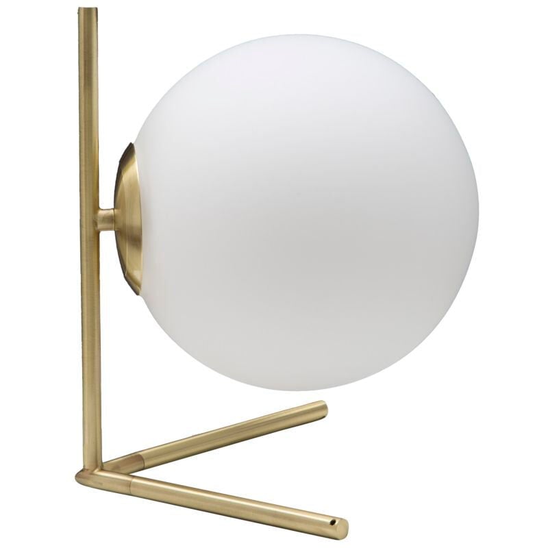 foto del prodotto lampada da tavolo glamy low 25x25x27 cm in ferro e vetro bianco e oro