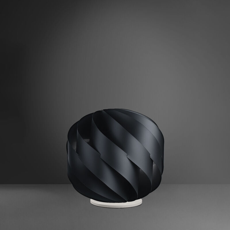 foto del prodotto lampada da tavolo globe 1 luce in polilux nero con base d25 made in italy