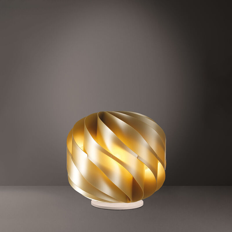 foto del prodotto lampada da tavolo globe 1 luce in polilux oro con base d15 made in italy