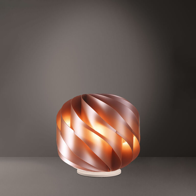 foto del prodotto lampada da tavolo globe 1 luce in polilux rame con base d15 made in italy