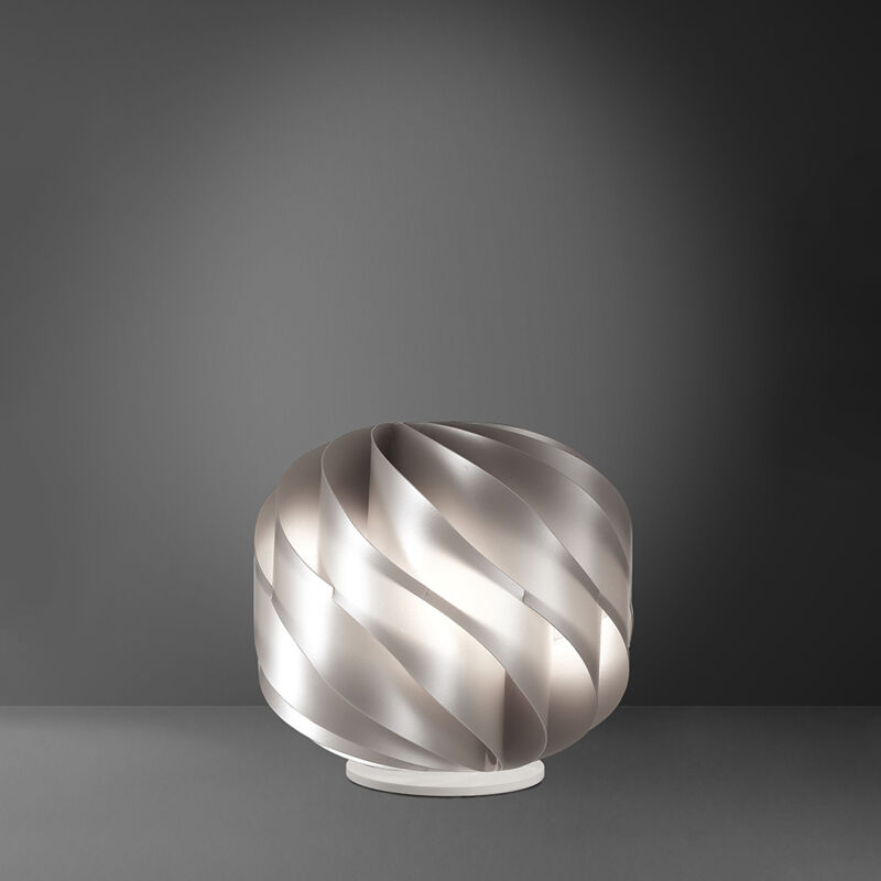 foto del prodotto lampada da tavolo globe 1 luce in polilux silver con base d15 made in italy