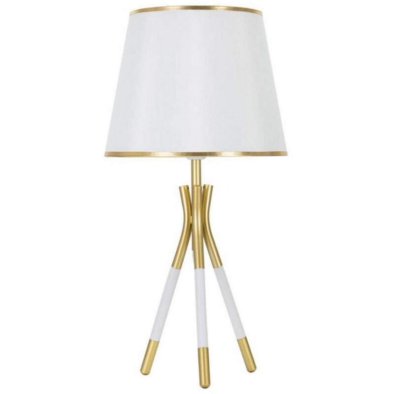 foto del prodotto lampada da tavolo gongbi, luce da scrivania, luminaria da ufficio, lampada da lavoro, 28x28 h57 cm, bianco e oro dmora