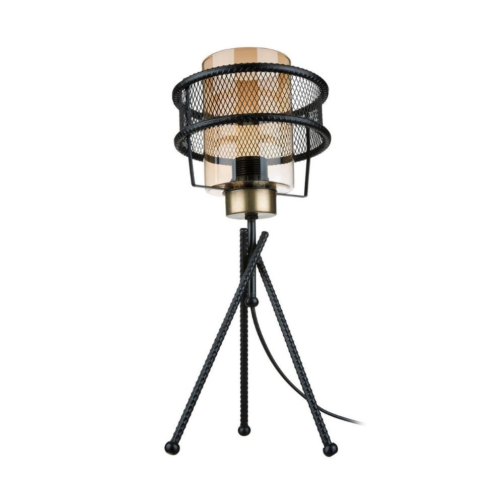 foto del prodotto lampada da tavolo grande mdl3713 in ferro intrecciato paralume vetro effez