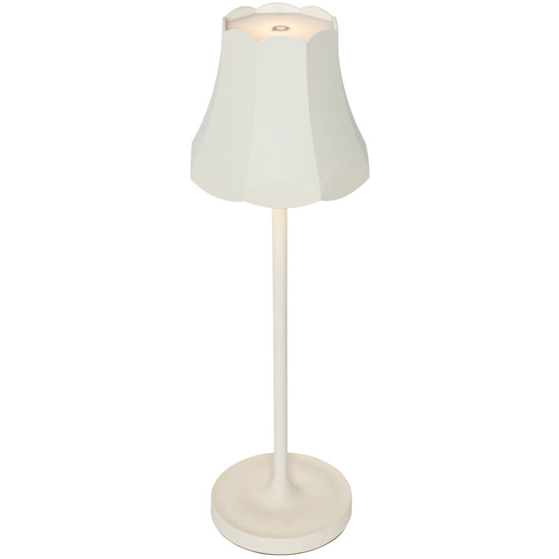 foto del prodotto lampada da tavolo granny retro retr alluminio,acciaio bianco oblungo non sostituibile led max. 1 x 3 watt qazqa