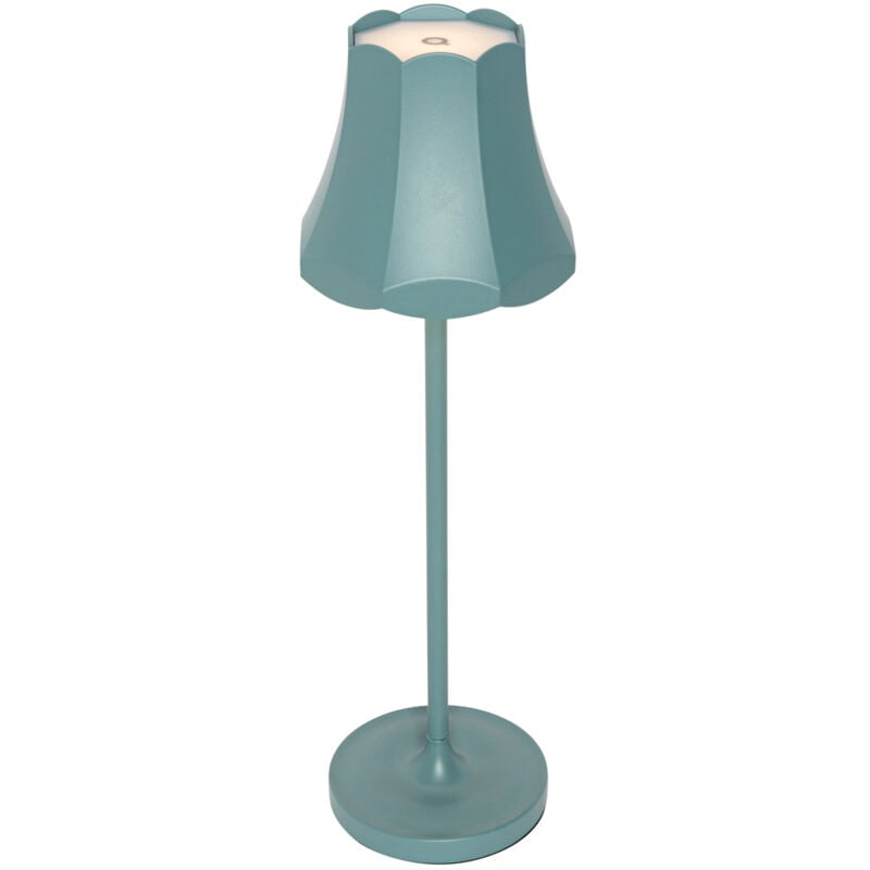 foto del prodotto lampada da tavolo granny retro retr alluminio,acciaio blu oblungo non sostituibile led max. 1 x 3 watt qazqa