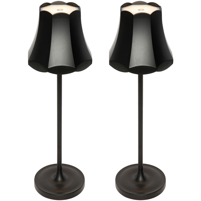 foto del prodotto lampada da tavolo granny retro retr alluminio,acciaio nero oblungo non sostituibile led max. 1 x 3 watt qazqa