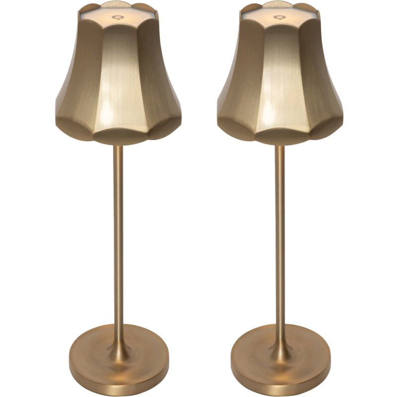 foto del prodotto lampada da tavolo granny retro retr alluminio,acciaio oro oblungo non sostituibile led max. 1 x 3 watt qazqa