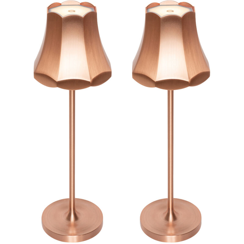 foto del prodotto lampada da tavolo granny retro - retrò - alluminio,acciaio - rame - oblungo non sostituibile led max. 1 x 3 watt - qazqa