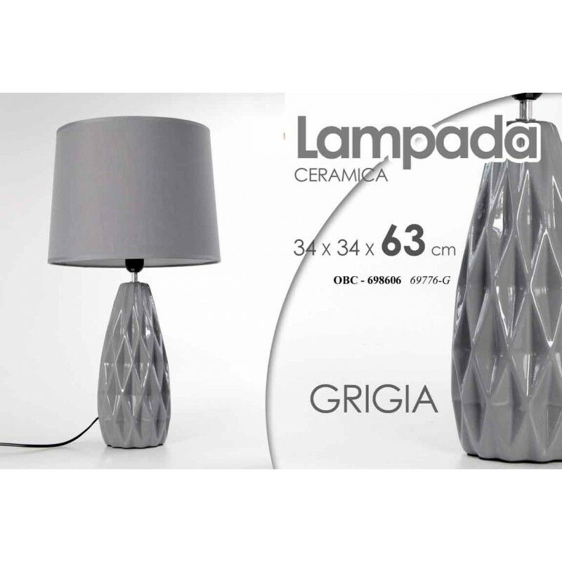 foto del prodotto lampada da tavolo grigio lume ceramica cm 34 x 34 x 62.5 h