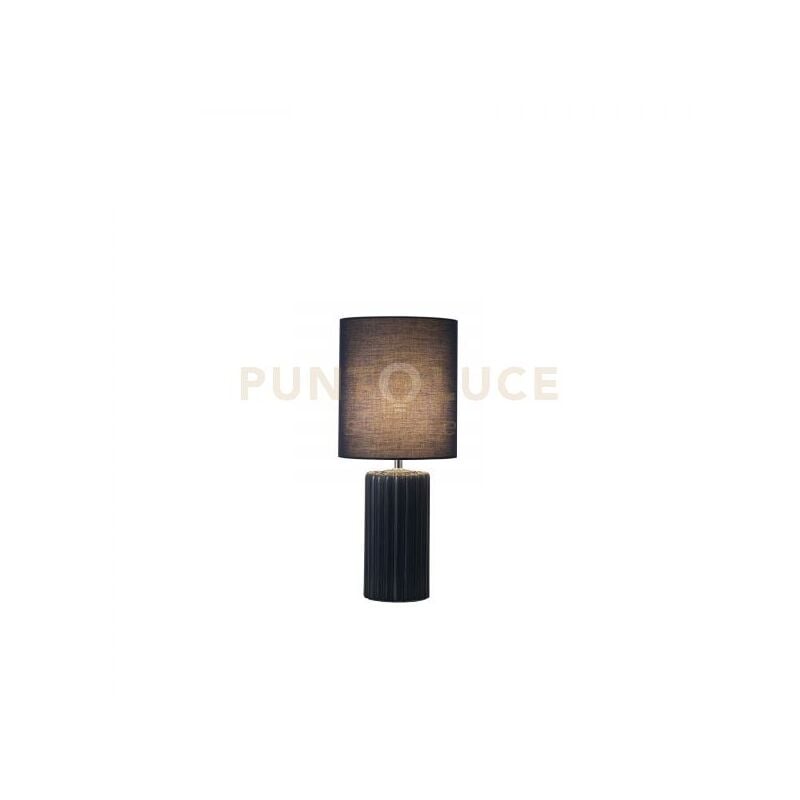 foto del prodotto lampada da tavolo groove 1lt, blu navy con paralume abbinato